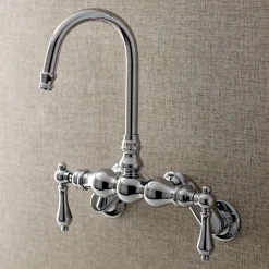 New Aqua Vintage AE81TX-P Adjustable Center Wall Mount Tub Faucet Tub Faucets