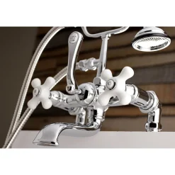 Hot Aqua Vintage AE211TX-P 7-Inch Tub Faucet with Hand Shower Tub Faucets