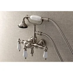 Hot Aqua Vintage AE23TX-P 3-3/8-Inch Wall Mount Tub Faucet with Hand Shower Tub Faucets