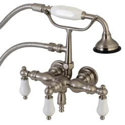 Hot Aqua Vintage AE23TX-P 3-3/8-Inch Wall Mount Tub Faucet with Hand Shower Tub Faucets