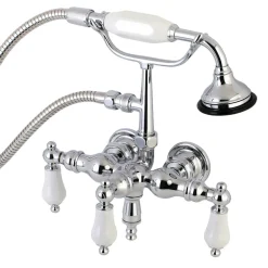 Hot Aqua Vintage AE23TX-P 3-3/8-Inch Wall Mount Tub Faucet with Hand Shower Tub Faucets