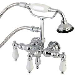 New Aqua Vintage AE21TX-P 3-3/8-Inch Wall Mount Tub Faucet with Hand Shower Tub Faucets