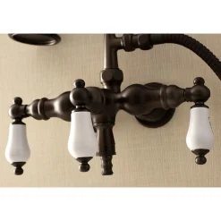 New Aqua Vintage AE21TX-P 3-3/8-Inch Wall Mount Tub Faucet with Hand Shower Tub Faucets