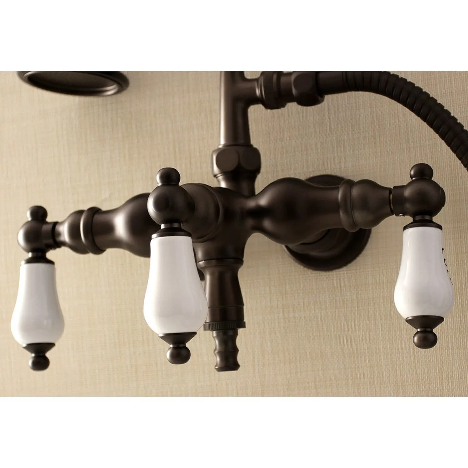 New Aqua Vintage AE21TX-P 3-3/8-Inch Wall Mount Tub Faucet with Hand Shower Tub Faucets