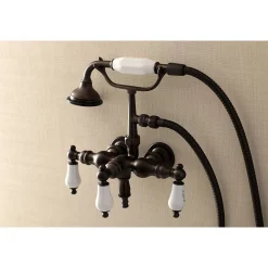 New Aqua Vintage AE21TX-P 3-3/8-Inch Wall Mount Tub Faucet with Hand Shower Tub Faucets