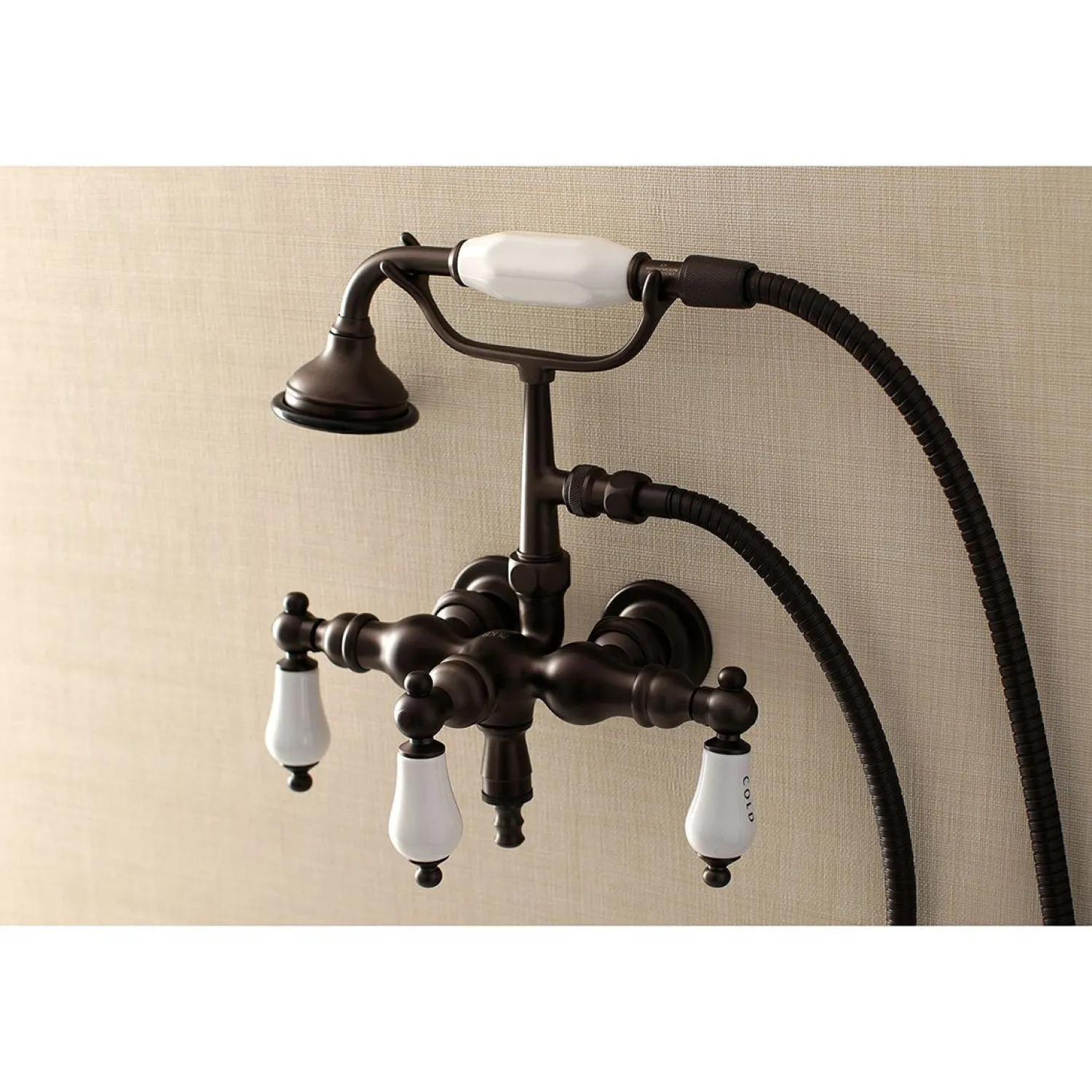New Aqua Vintage AE21TX-P 3-3/8-Inch Wall Mount Tub Faucet with Hand Shower Tub Faucets