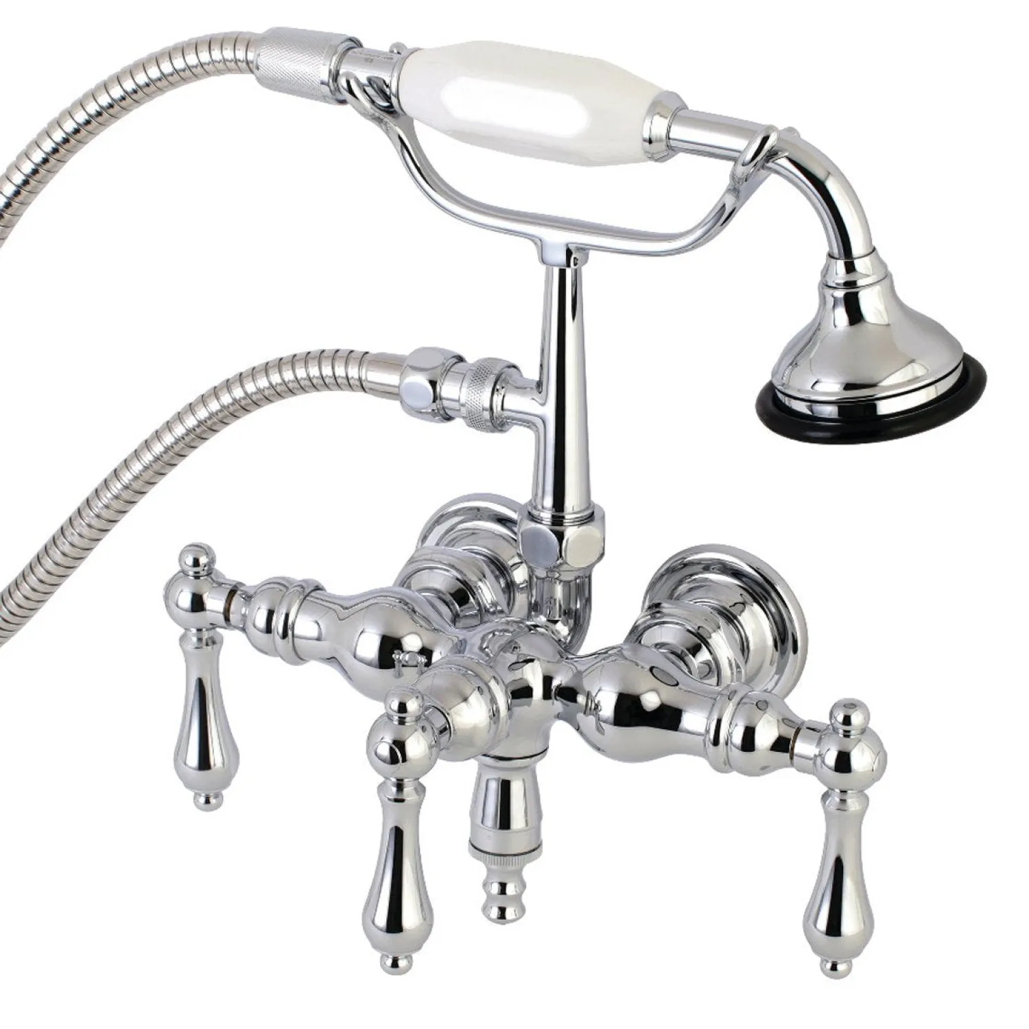 New Aqua Vintage AE19TX-P 3-3/8-Inch Wall Mount Tub Faucet with Hand Shower Tub Faucets