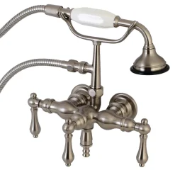 New Aqua Vintage AE19TX-P 3-3/8-Inch Wall Mount Tub Faucet with Hand Shower Tub Faucets