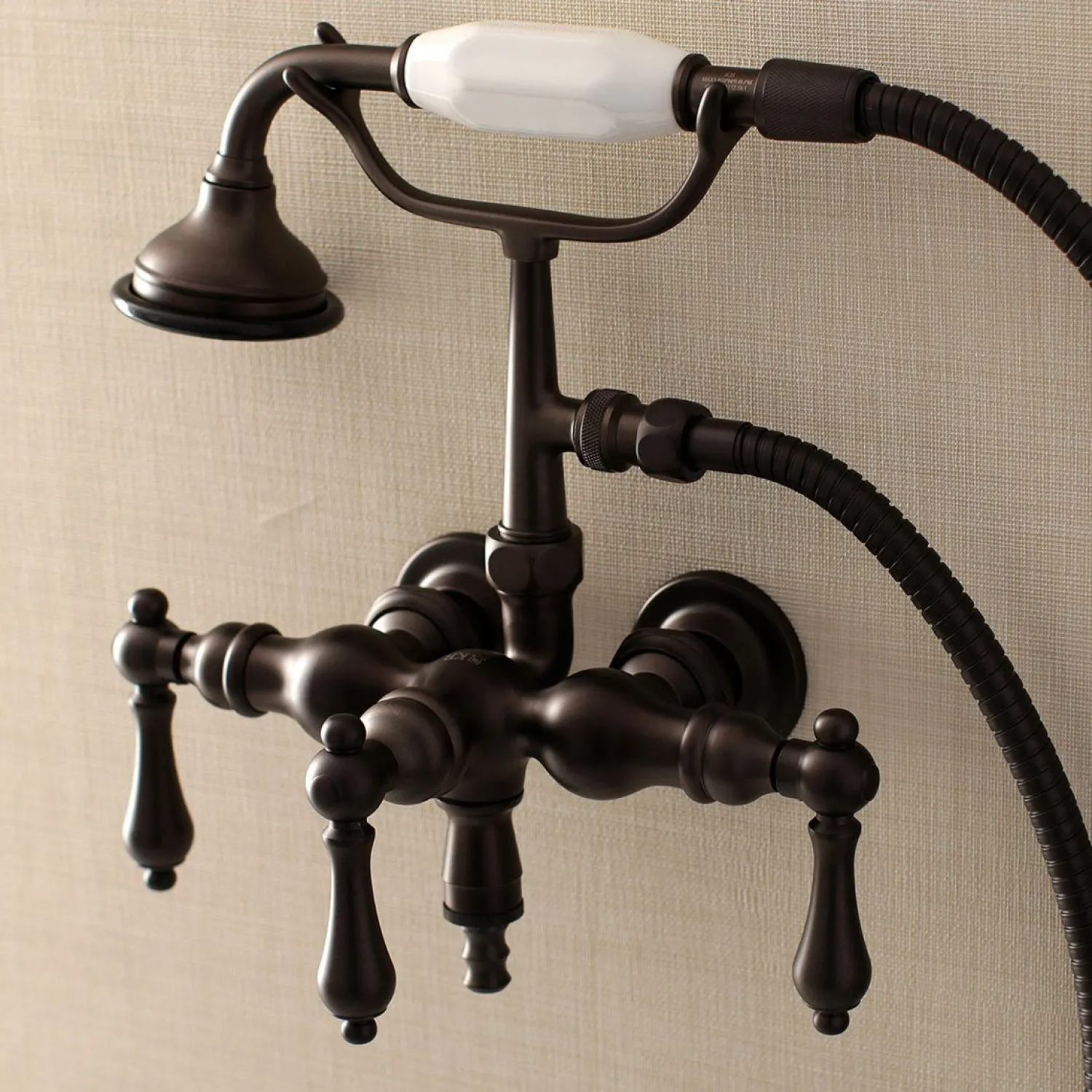 New Aqua Vintage AE19TX-P 3-3/8-Inch Wall Mount Tub Faucet with Hand Shower Tub Faucets