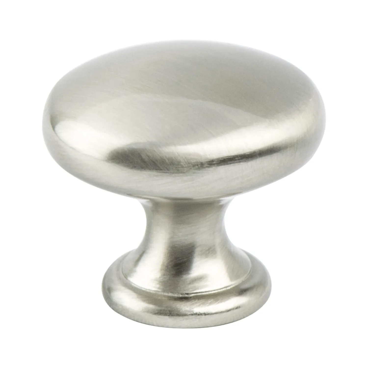 Clearance Contemporary Advantage Four Knob in Brushed Nickel - Round Knobs|Brushed Nickel Hardware