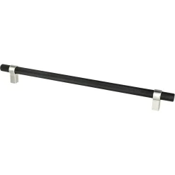 Outlet Radial Reign Appliance Pull in Matte Black and Brushed Nickel Brushed Nickel Hardware|Mixed Finish Hardware