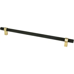 Clearance Radial Reign Appliance Pull in Matte Black and Modern Brushed Gold Brass & Gold|Black & Dark Hardware