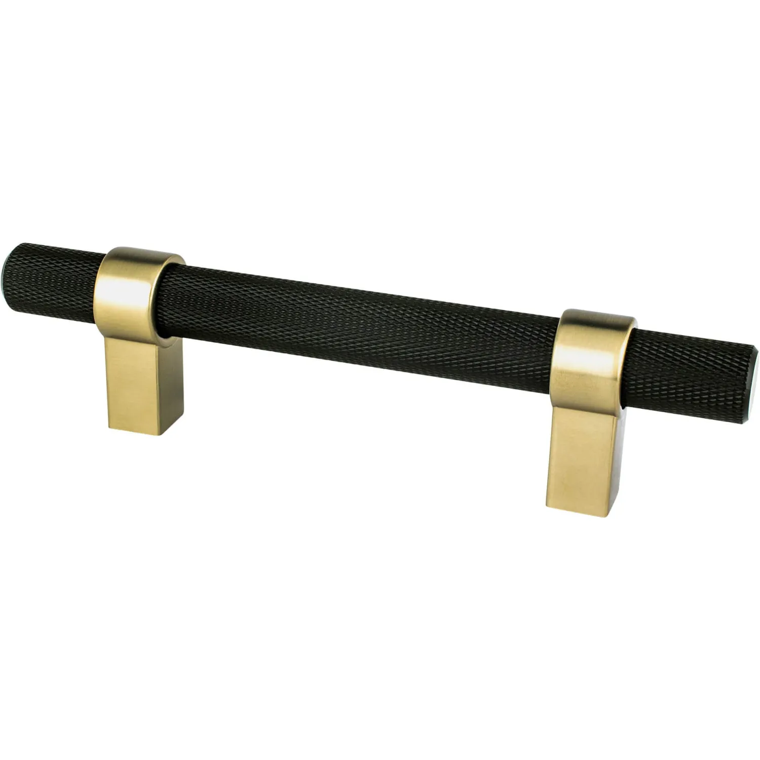 Discount Radial Reign Pull in Matte Black and Modern Brushed Gold Cabinet Pulls|Brass & Gold