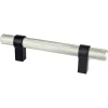 Radial Reign Pull in Brushed Nickel and Matte Black Cabinet Pulls|Brushed Nickel Hardware