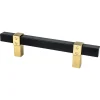Outlet Rivet Rebel Pull in Matte Black and Modern Brushed Gold Cabinet Pulls|Brass & Gold