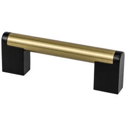 New Studio Remix Pull in Modern Brushed Gold and Matte Black Cabinet Pulls|Brass & Gold