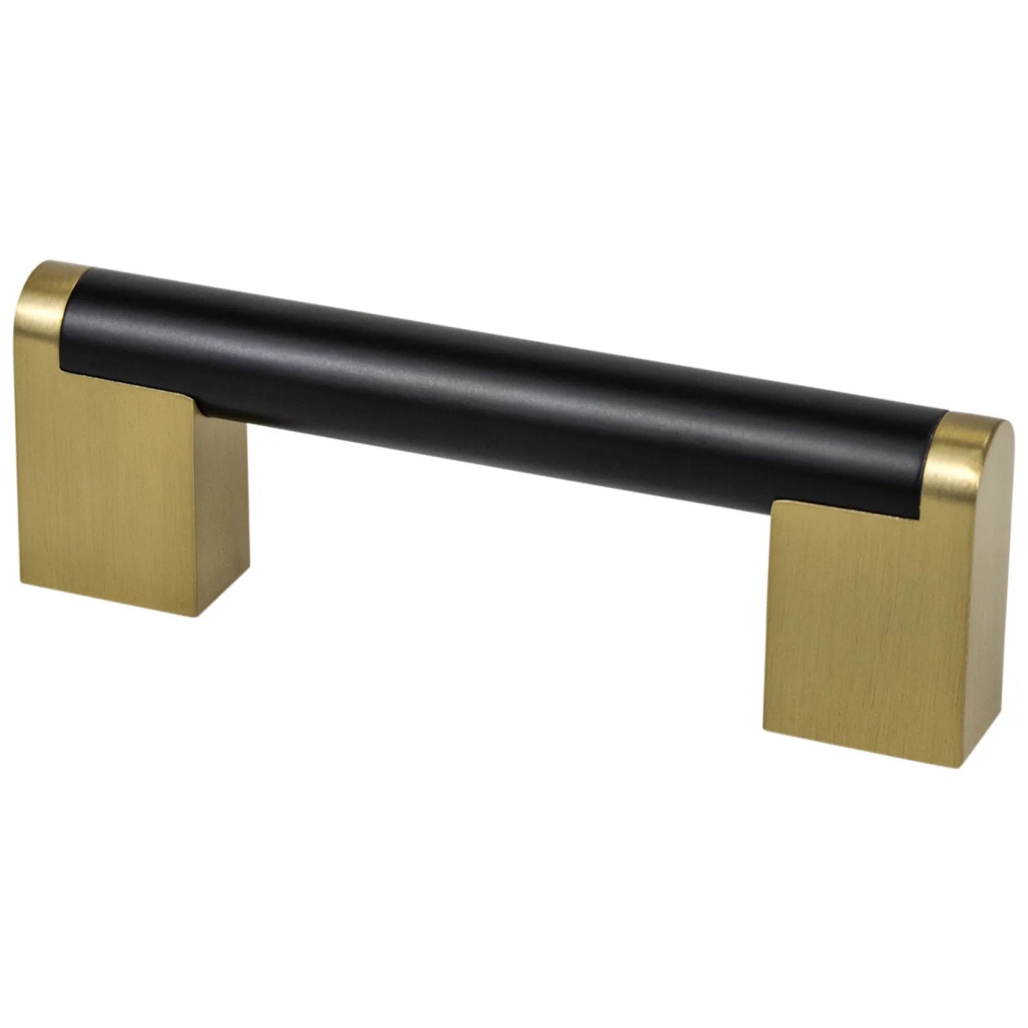 Online Studio Remix Pull in Matte Black and Modern Brushed Gold Cabinet Pulls|Brass & Gold
