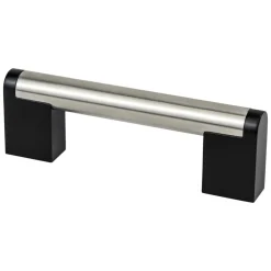 Hot Studio Remix Pull in Brushed Nickel and Matte Black Cabinet Pulls|Brushed Nickel Hardware