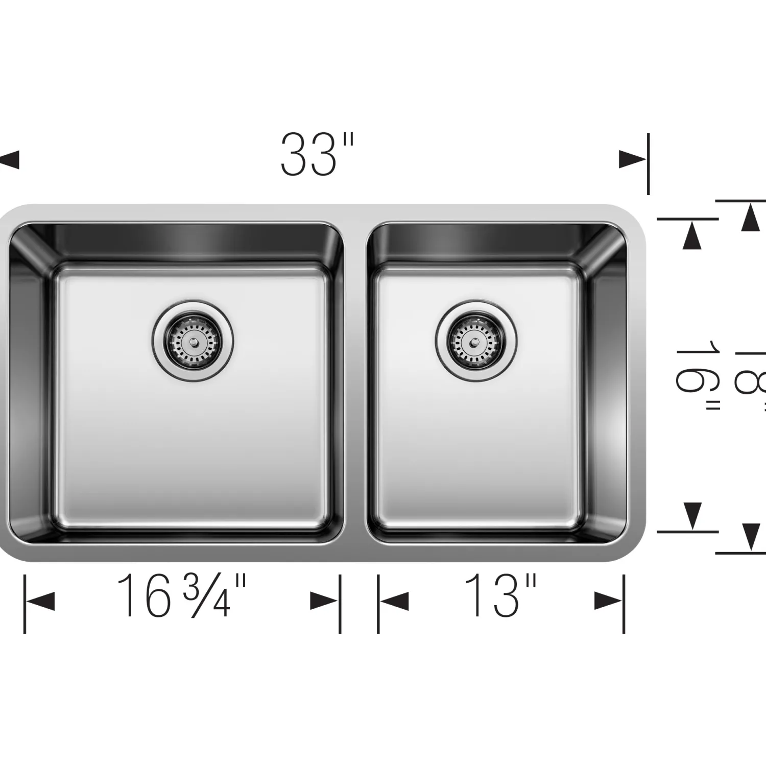 Clearance Formera 33" 60/40 Double Bowl Undermount Kitchen Sink Stainless Steel Sinks|Double Bowl Sinks