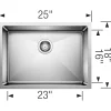 Clearance Quatrus 25" Undermount Small Radius Single Bowl Kitchen Sink Stainless Steel Sinks|Single Bowl Sinks