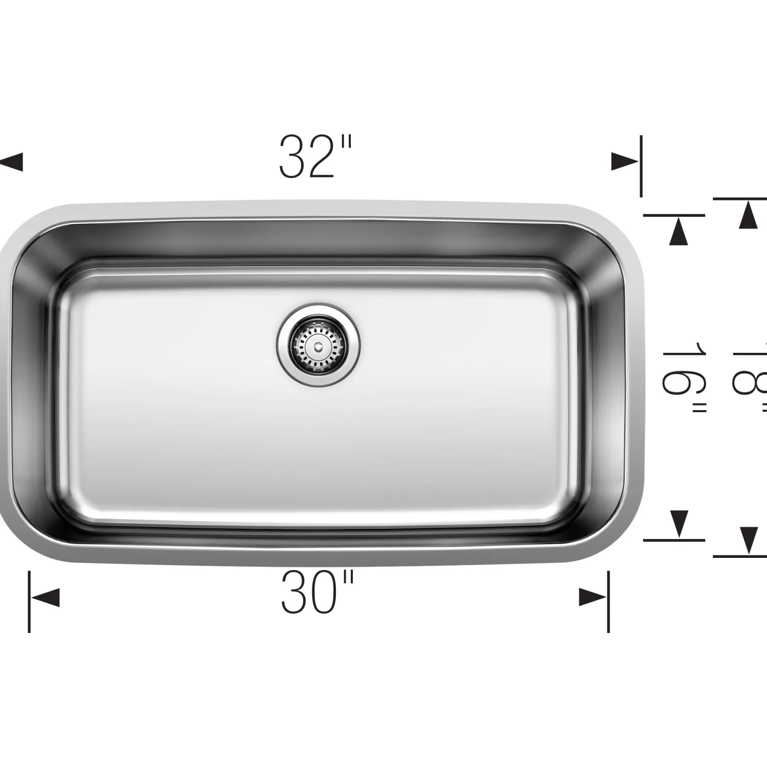 New Stellar 32" Super Single Bowl Stainless Steel Kitchen Sink Stainless Steel Sinks|Single Bowl Sinks