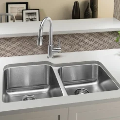 New Stellar Undermount 60/40 Double Bowl Kitchen Sink Stainless Steel Sinks|Undermount Sinks