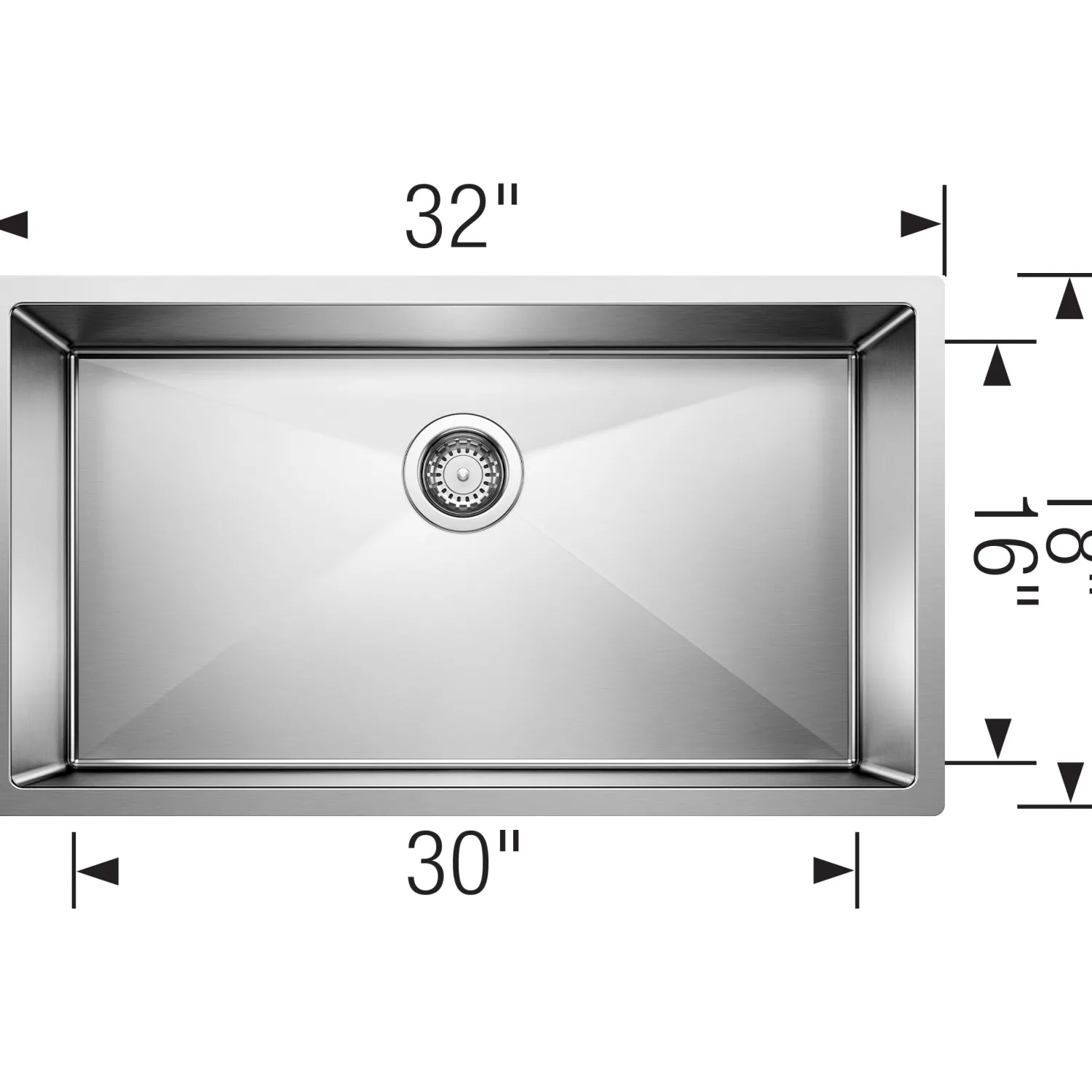 Outlet 32" Undermount R10 Stainless Steel Single Bowl Kitchen Sink Stainless Steel Sinks|Single Bowl Sinks