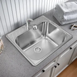 Outlet 25 x 22 Drop-In Laundry Sink Drop-In / Top Mount Sinks|Stainless Steel Sinks