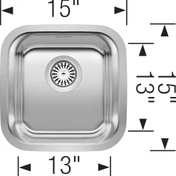 New 15" x 15" Stellar Series Stainless Undermount Bar Sink Sinks For Tight Spaces|Bar / Prep Sinks