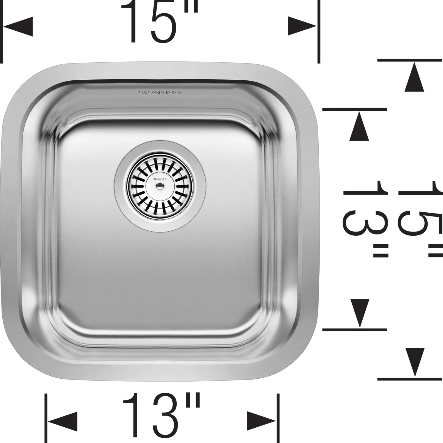 New 15" x 15" Stellar Series Stainless Undermount Bar Sink Sinks For Tight Spaces|Bar / Prep Sinks