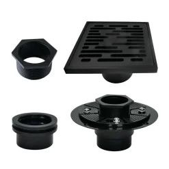 Clearance 4" Brass Square Grid Shower Drain with Flange Shower Drains