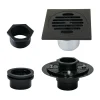 Discount 4" Brass Square Grid Shower Drain with Flange Shower Drains