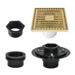 Best 4" Brass Square Grid Shower Drain with Flange Shower Drains