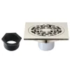 4" Brass Square Grid Shower Drain with Flange Shower Drains
