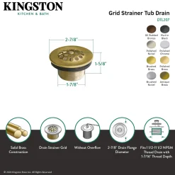 Online Brass Tub Drain in Matte Black Tub Drains