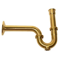 Clearance Brushed Satin Brass P-Trap for Bathroom and Utility Drains Laundry & Utility Sinks