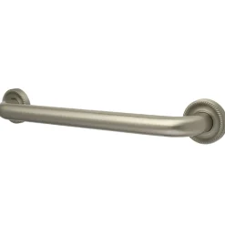 Clearance Camelon 16" Brass Decorative Grab Bar in Brushed Nickel Grab Bars