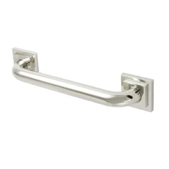 Outlet Claremont 12" Brass Decorative Grab Bar in Polished Nickel Grab Bars