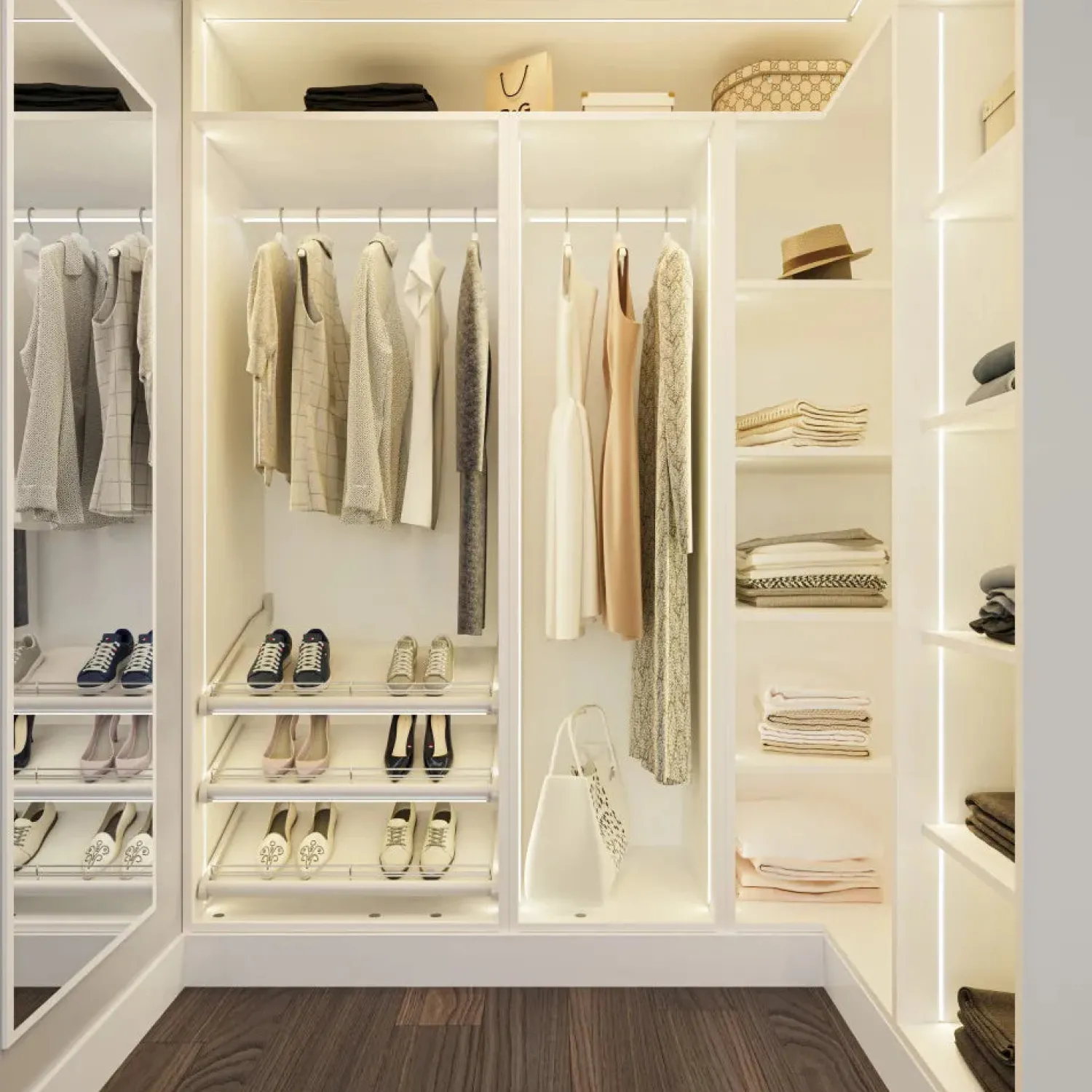 Clearance Closet Rod with Integrated LED Light in Black Closet & Storage