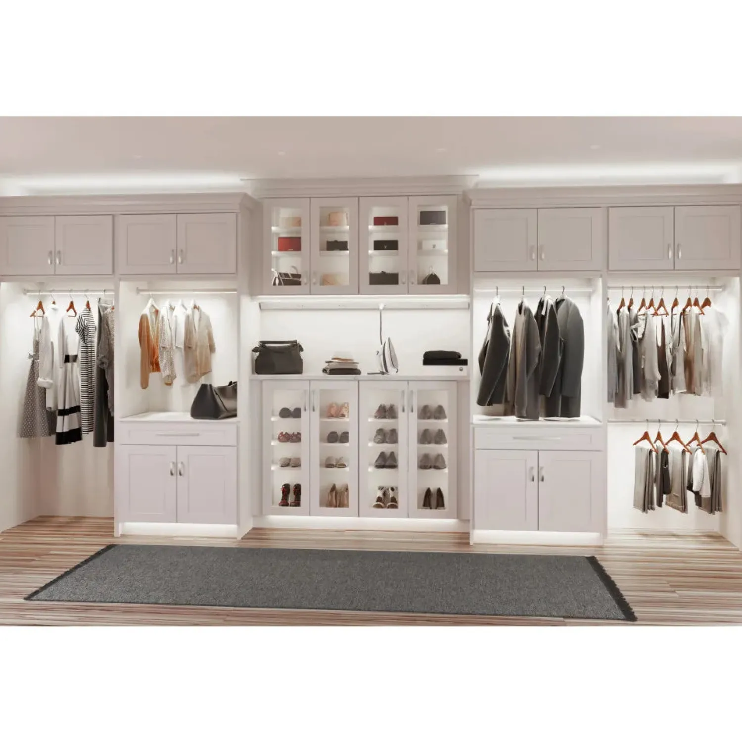 Clearance Closet Rod with Integrated LED Light in Black Closet & Storage