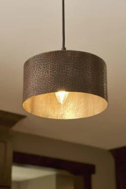 Best 8" Copper Round Cylinder Pendant Light Pendants