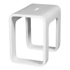 Hot Cube Bathroom Stool in Composite Matte White Shower Seats