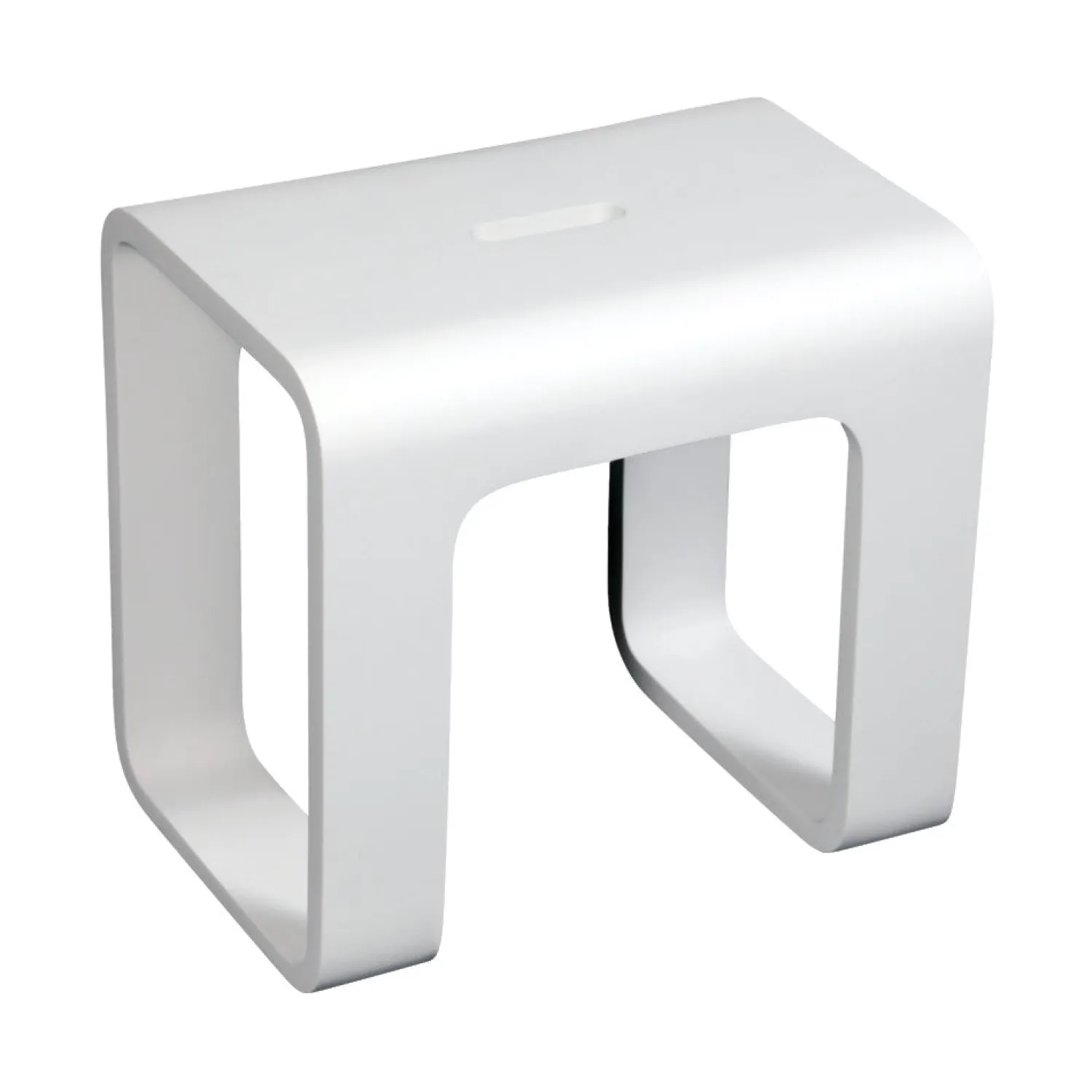 Hot Cube Bathroom Stool in Composite Matte White Shower Seats