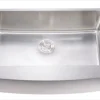 Hot 33" Curved Apron Single Bowl 16 Gauge Stainless Steel Kitchen Sink Stainless Steel Sinks|Single Bowl Sinks
