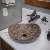 Sale Dark Emperador Marble Freeform Vessel Sink Above Counter / Vessel Sinks
