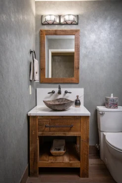 Sale Dark Emperador Marble Freeform Vessel Sink Above Counter / Vessel Sinks