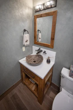 Sale Dark Emperador Marble Freeform Vessel Sink Above Counter / Vessel Sinks