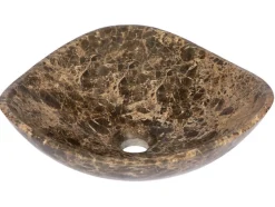 Sale Dark Emperador Marble Freeform Vessel Sink Above Counter / Vessel Sinks