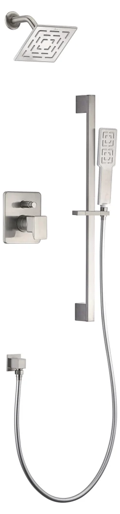 Discount Dawn Acadia Square Series Shower Combo Set Wall Mounted Rainhead with Slide Bar Handheld Shower Shower Systems