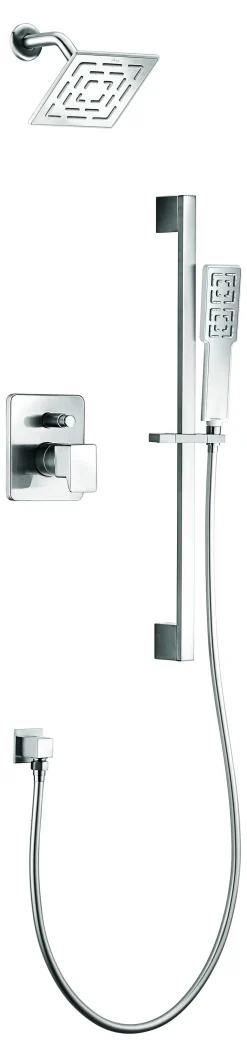 Discount Dawn Acadia Square Series Shower Combo Set Wall Mounted Rainhead with Slide Bar Handheld Shower Shower Systems